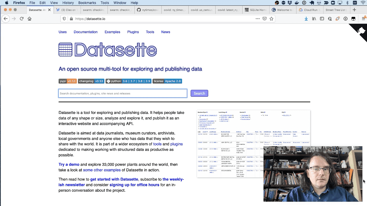 Visit Video introduction to Datasette and sqlite-utils