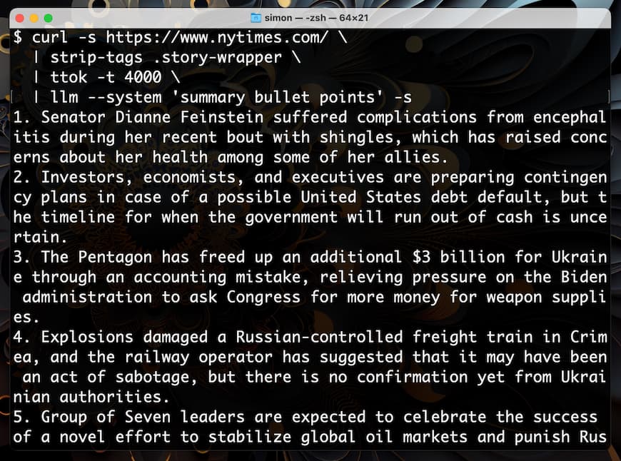 Visit llm, ttok and strip-tags - CLI tools for working with ChatGPT and other LLMs