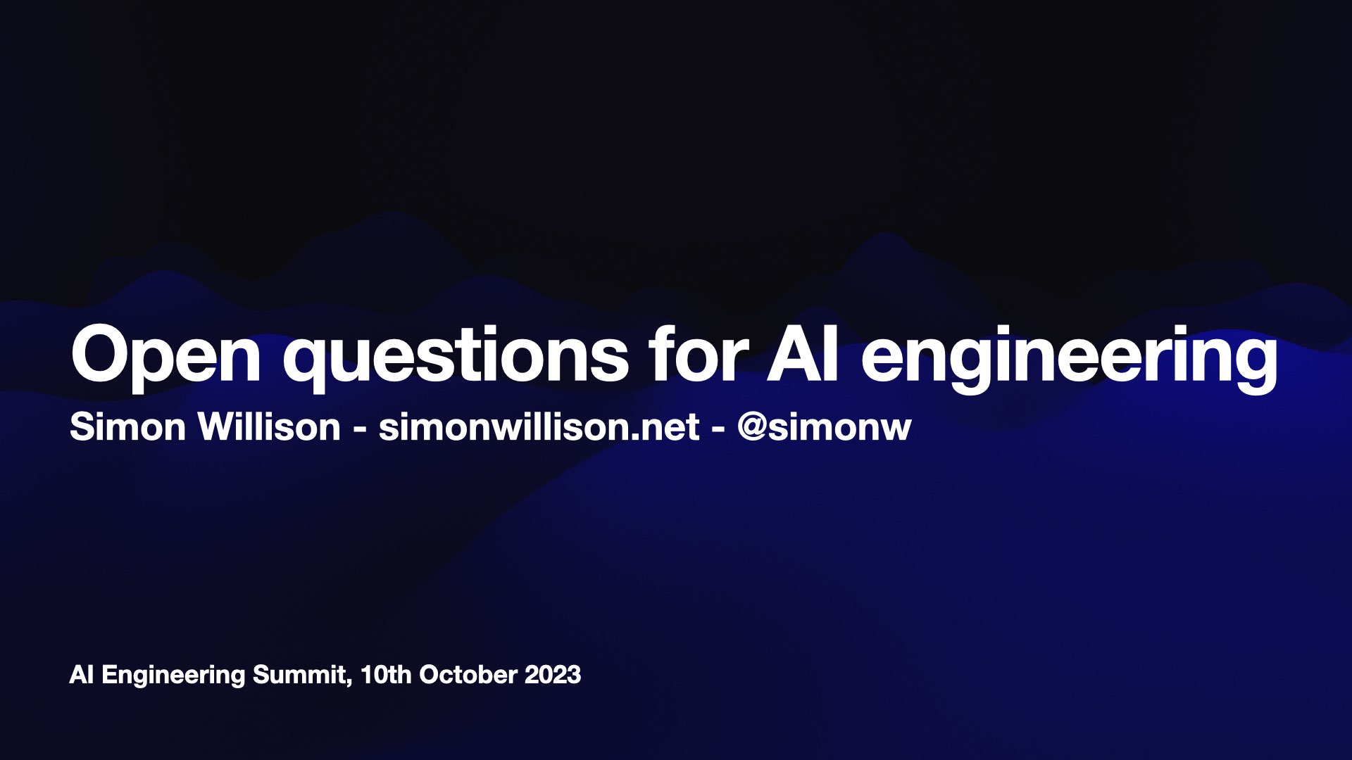 Visit Open questions for AI engineering